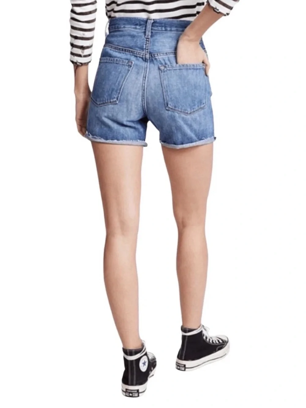 J BRAND Joan High-Rise Blue Denim Women’s Shorts Size 26 - Picture 2 of 16